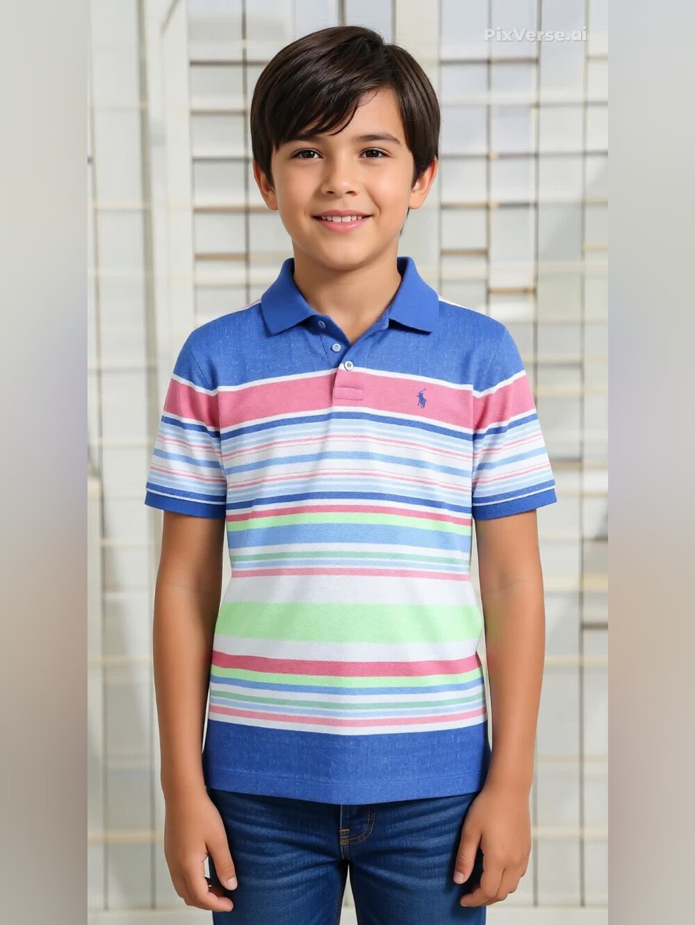 Polo by Ralph Lauren Boys' Multicolor Striped Polo Shirt - Blue/Green/Red